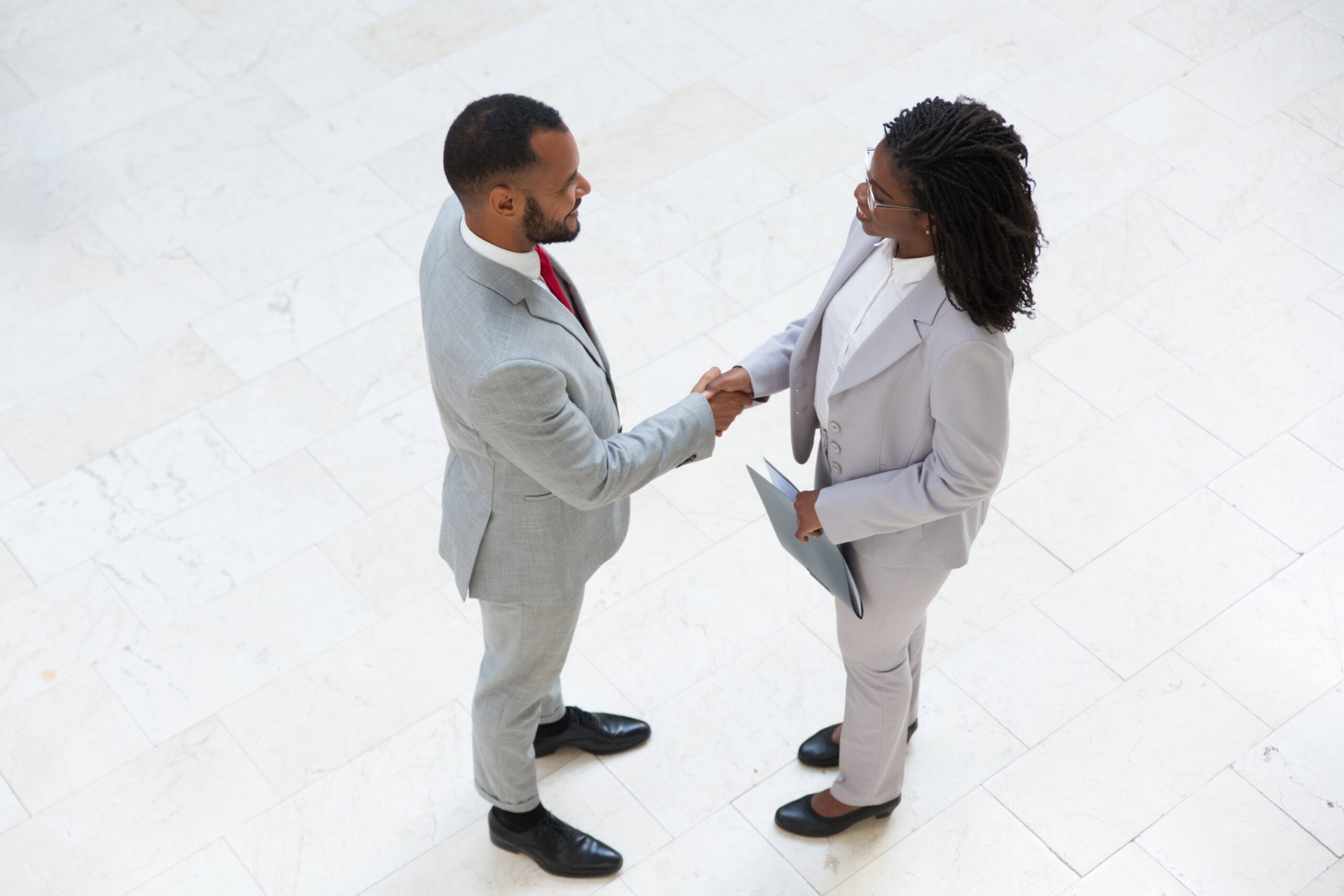hr manager welcoming successful candidate